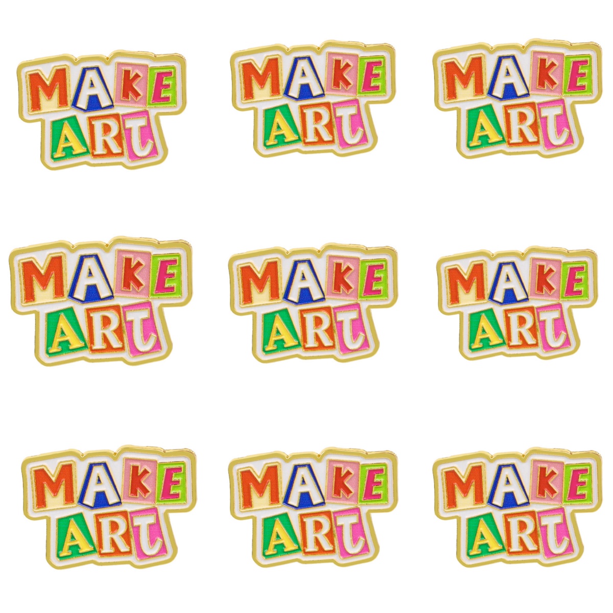 Jewelry Making Quotes - 9個入り MAKE ART エナメルピンセット クリエイティブな引用句ブローチ コート用ブローチ