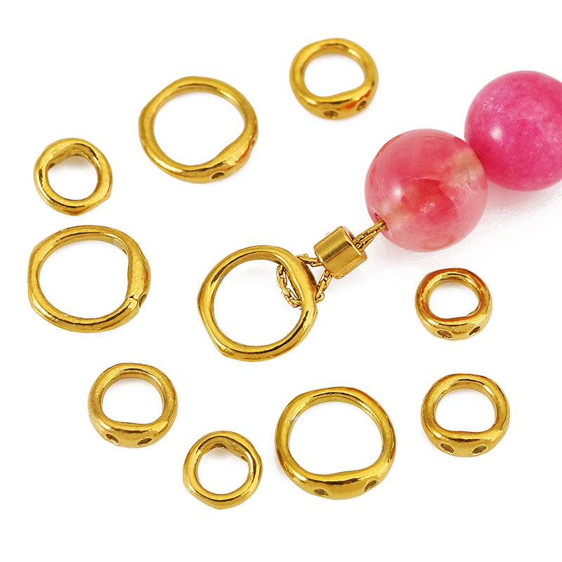 Jewelry Making Beads - 30個入り 5/6/8mm ステンレス製ビーズ用アクセサリー ネックレス留め金具 ダブルホールエンドコネクター DIYジュエリー製作用フック