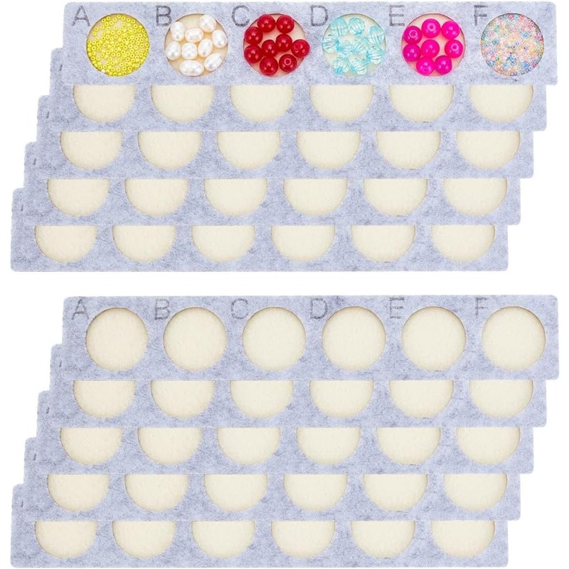 Jewelry Making Organizer - ジュエリー作り用ビーズデザイントレイ,ビーズボード,ビーズマット,ブレスレットオーガナイザー,収納トレイ,フェルト,10個