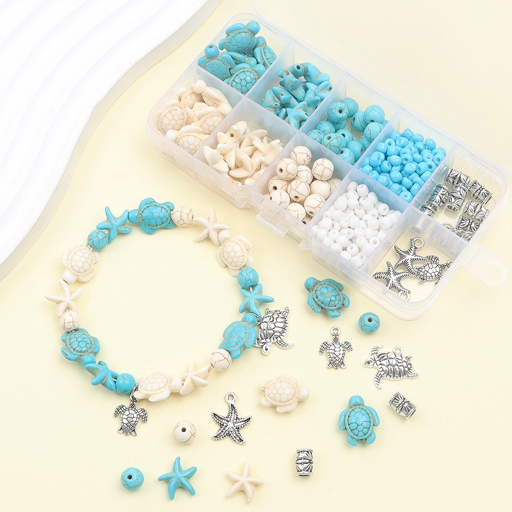 Jewelry Making For Birthday Party - 12/311/426/647 個マルチカラーターコイズタートルシリーズジュエリー作成キットは DIY ブレスレット、ネックレス、ジュエリー作成に使用できます