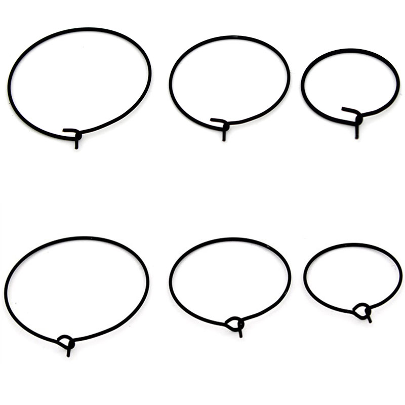 Jewelry Making Loops - 20個入り 20mm 25mm 30mm ステンレス製 ブラック