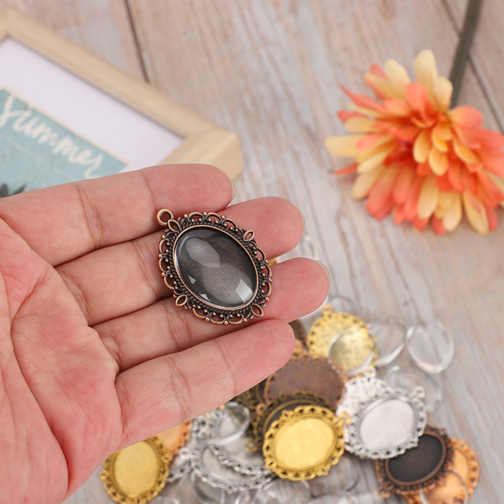 Xtool Jewelry Making - 60 個の耐久性のある金属 + ガラスペンダントトレイ 3.5 X