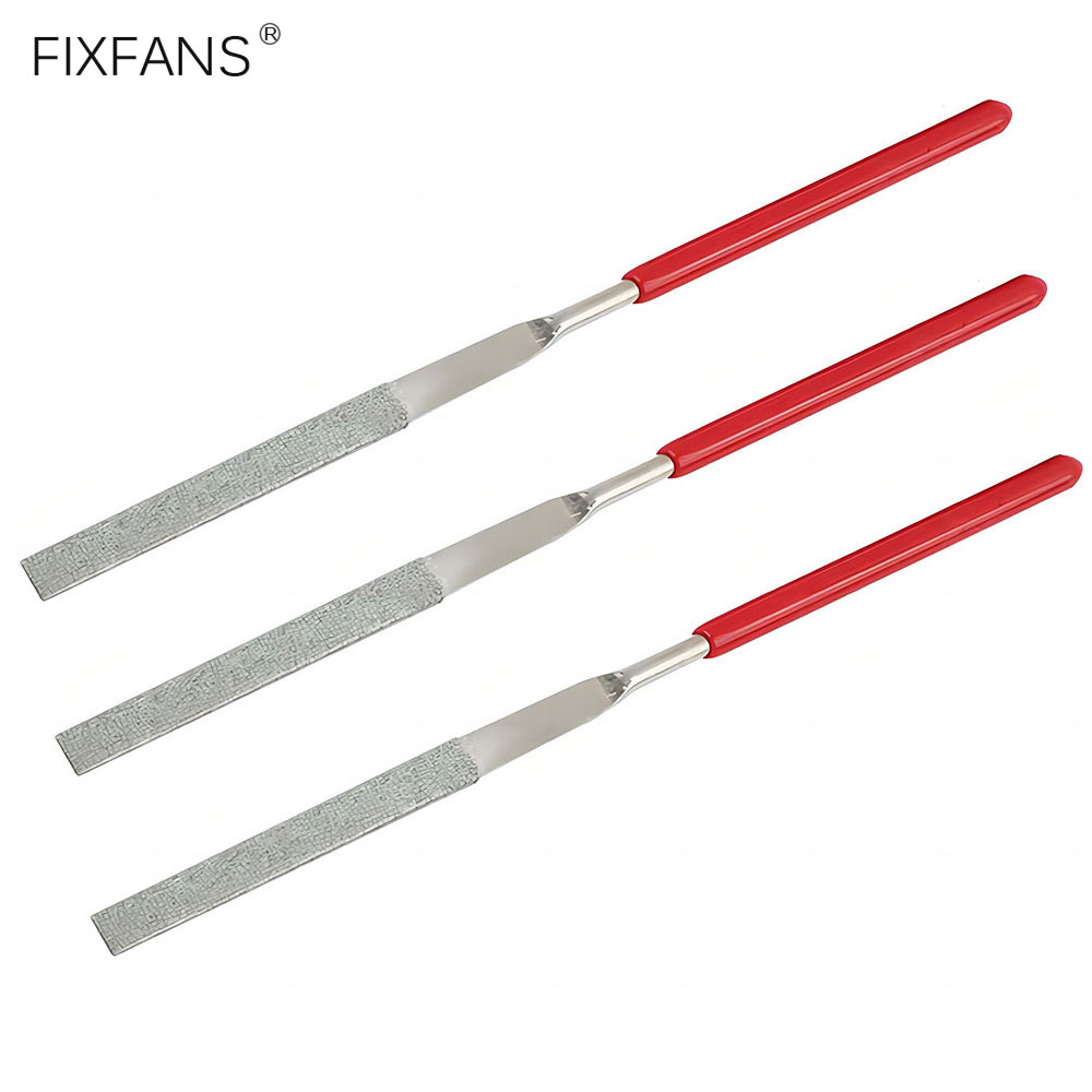 Xtool Jewelry Making - ジュエリー作り用フラットダイヤモンドニードルファイル、金属ガラスストーン、クラフトハンドツール、3mm x 140mm、120グリット、3個