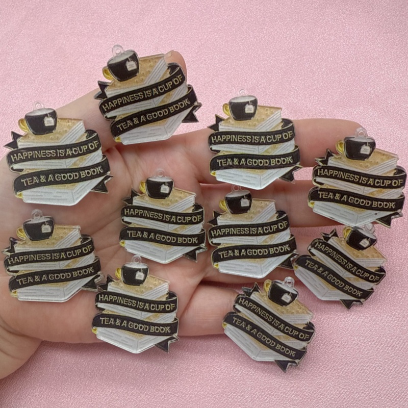 Jewelry Making Quotes - アクリルブックコーヒー引用ペンダント10個。 DIY ジュエリー作り イヤリング、ネックレス、キーホルダー、ジュエリー アクセサリー