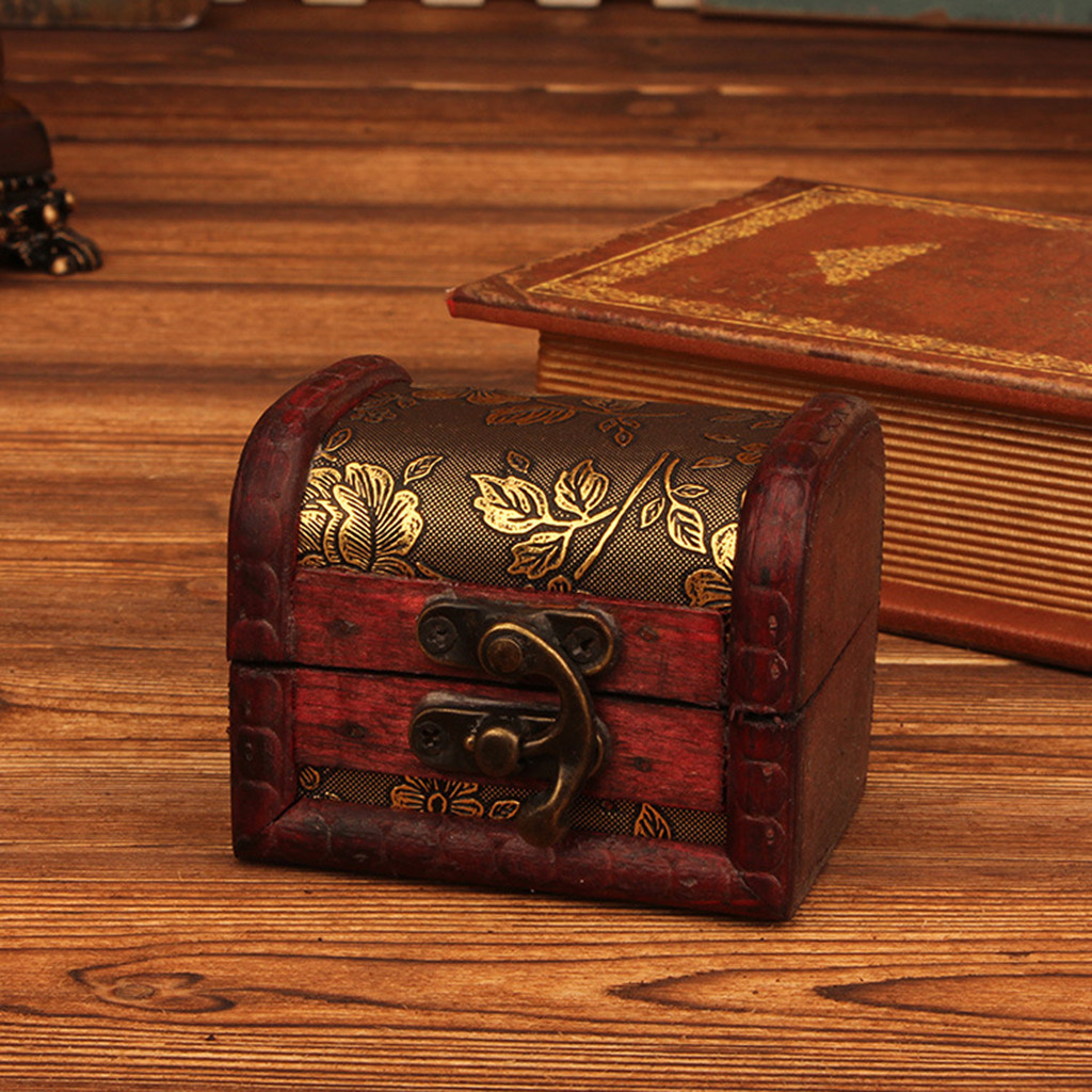 Jewelry Making Box - 中国風のヴィンテージ木製ジュエリーボックスロック付き小物入れボックスリングブローチブレスレットイヤリング耳飾り収納ボックス