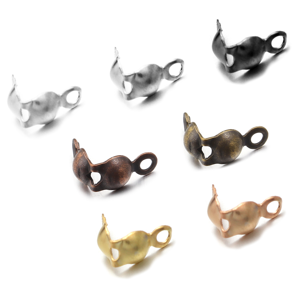 Jewelry Making Knots For Clasps - 200 ピース/ロット金属エンド圧着ビーズコネクタクラスプノットカバービーズジュエリーメイキングのために DIY ブレスレットネックレスチェーン用品