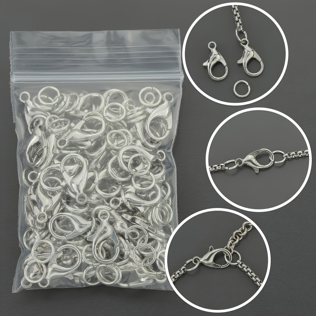 1/2/300 個ロブスタークラスプオープンジャンプリングコ - Jewelry Making Loops のレビューと価格