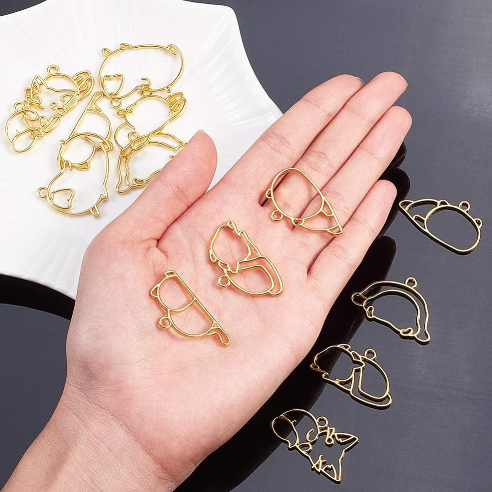 Hibernatorテーマのオープンベゼルチャーム、合金フレ - Jewelry Making Loops のレビューと価格