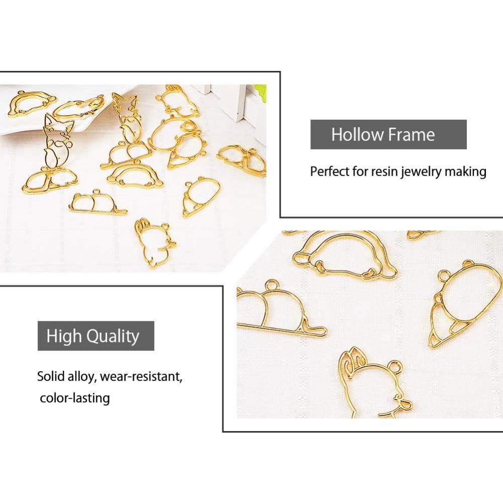 Hibernatorテーマのオープンベゼルチャーム、合金フレ - Jewelry Making Loops のレビューと価格