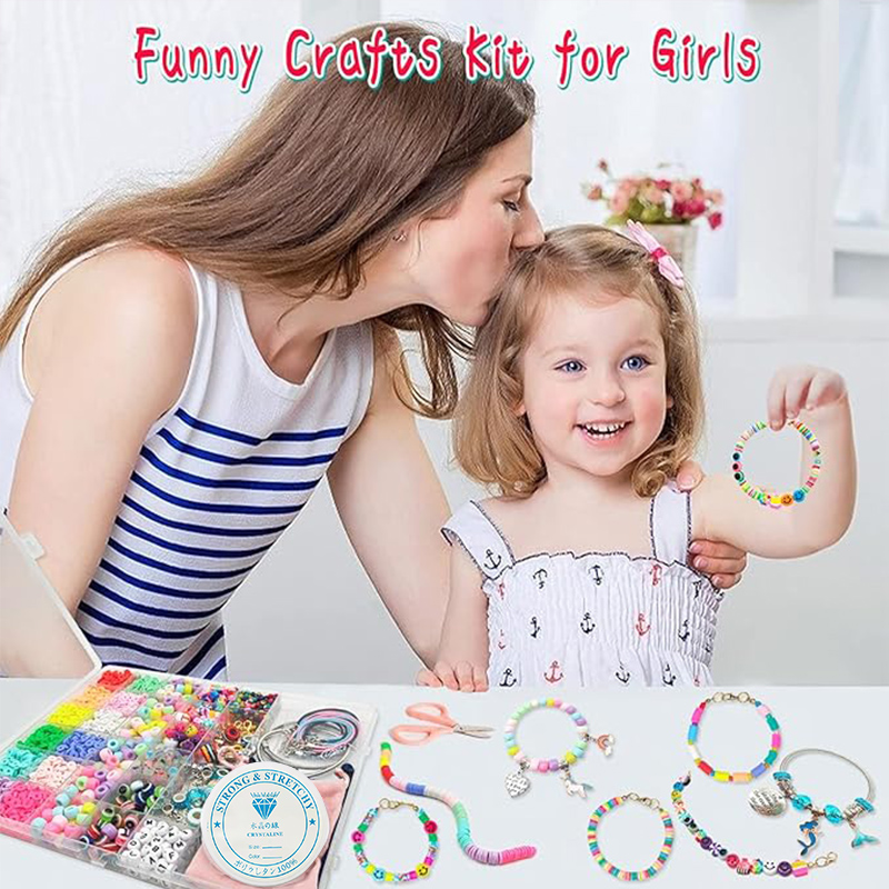 女の子のための友情ブレスレット作りキット,ビーズチャーム,ジ - Jewelry Making For Birthday Party のレビューと価格