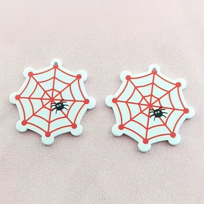 10個のアクリルハロウィンスパイダーペンダント、DIYジュエ - Jewelry Making Earrings のレビューと価格