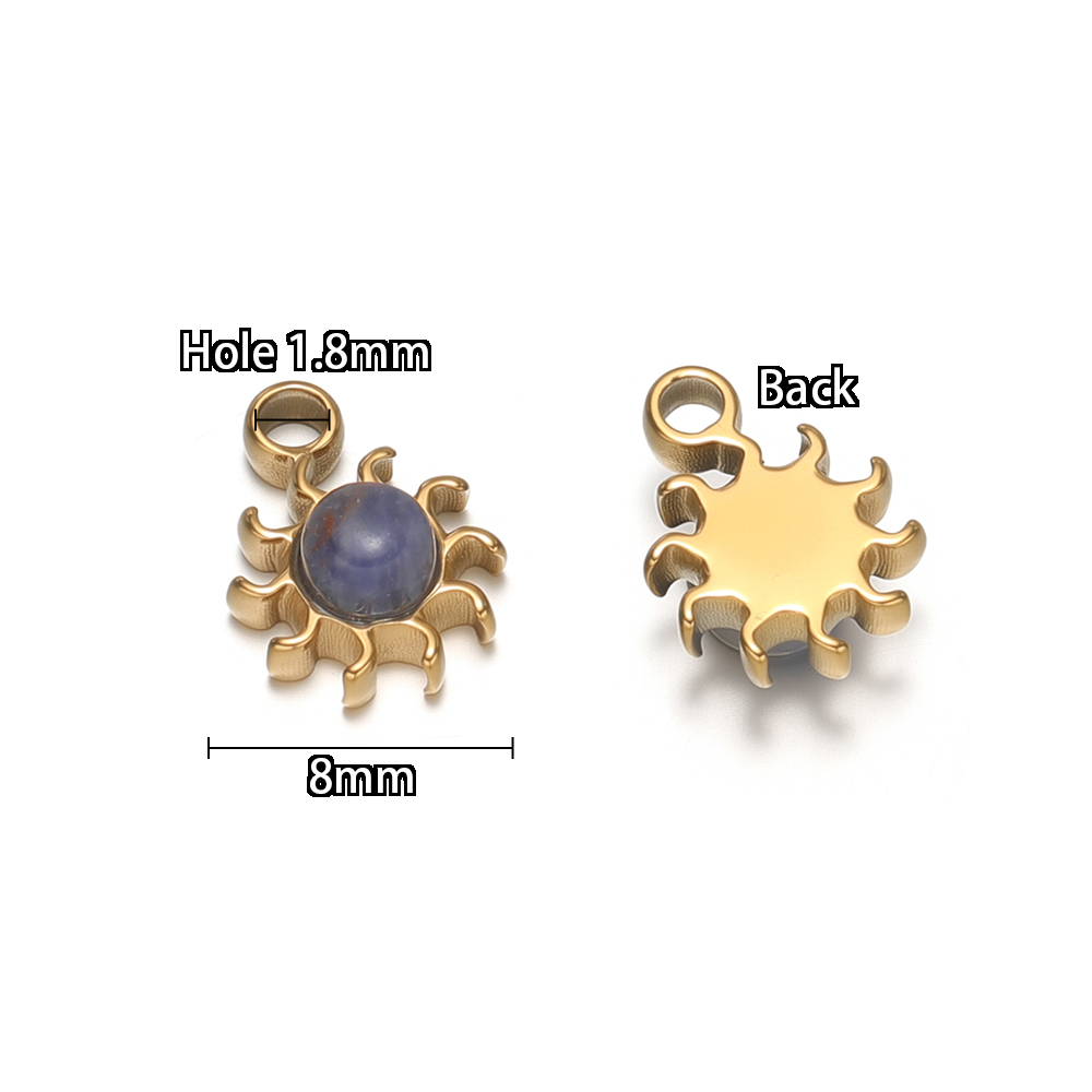 5 個のステンレス鋼の小さな 8 ミリメートルひまわり天然石 - Jewelry Making With Stones のレビューと価格