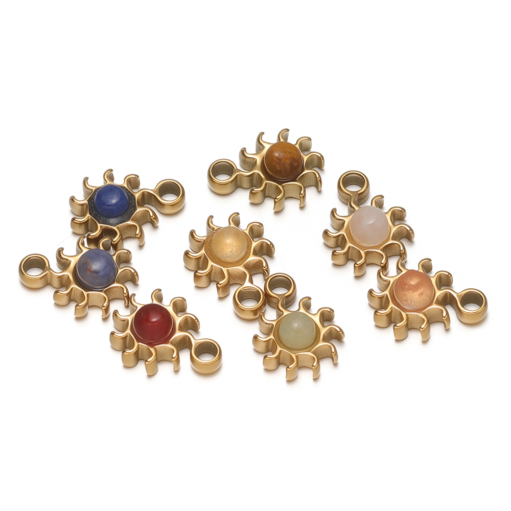 5 個のステンレス鋼の小さな 8 ミリメートルひまわり天然石 - Jewelry Making With Stones のレビューと価格