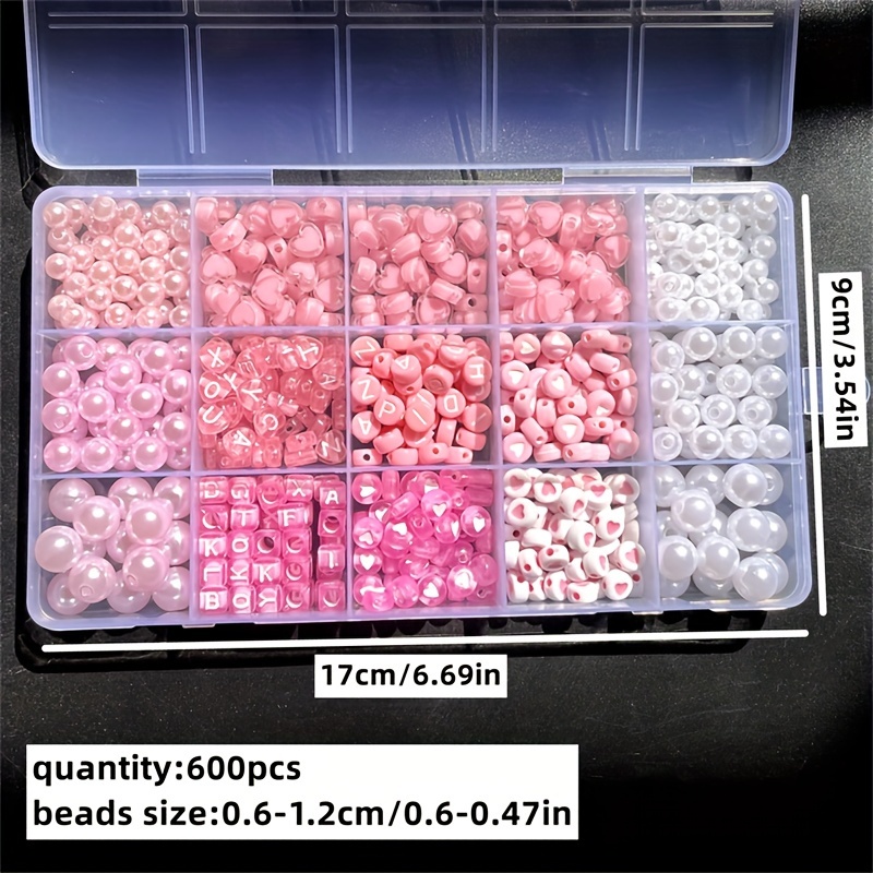 10個入りピンクアルファベットボックス、アクリルビーズ、手作 - Jewelry Making Organizer のレビューと価格