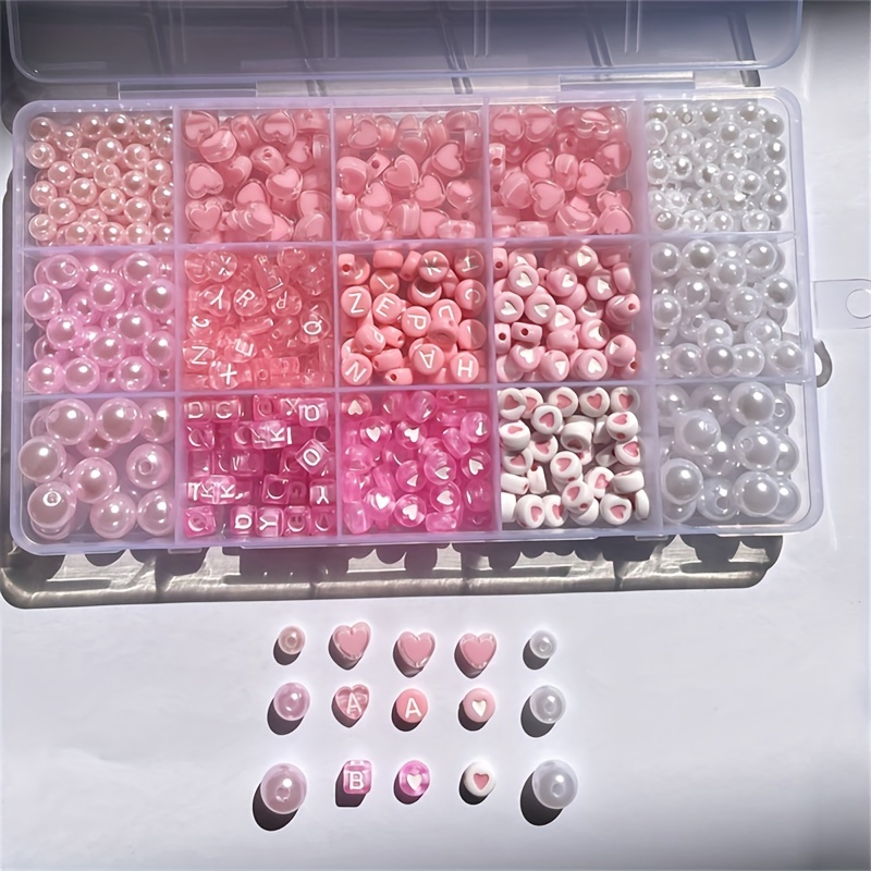 10個入りピンクアルファベットボックス、アクリルビーズ、手作 - Jewelry Making Organizer のレビューと価格