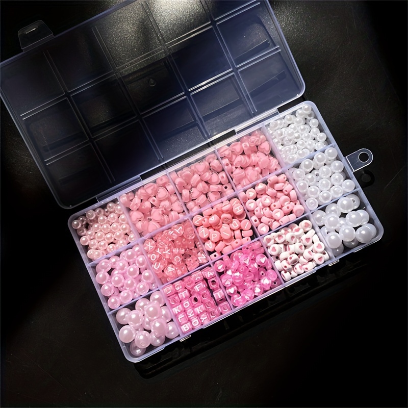 10個入りピンクアルファベットボックス、アクリルビーズ、手作 - Jewelry Making Organizer のレビューと価格