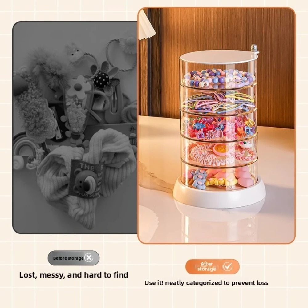 360度回転式クリアヘアアクセサリーオーガナイザー、コンパク - Jewelry Making Box のレビューと価格
