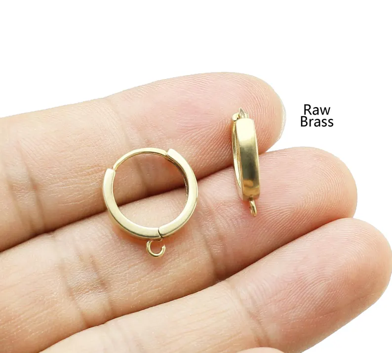 10個の真鍮イヤーフープ、レバーバックイヤリングフック、イヤ - Jewelry Making Loops のレビューと価格