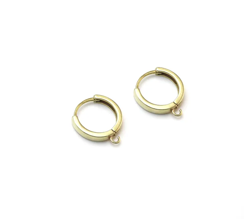 10個の真鍮イヤーフープ、レバーバックイヤリングフック、イヤ - Jewelry Making Loops のレビューと価格