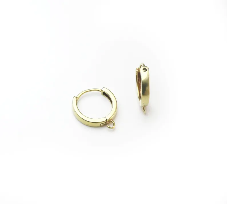 10個の真鍮イヤーフープ、レバーバックイヤリングフック、イヤ - Jewelry Making Loops のレビューと価格