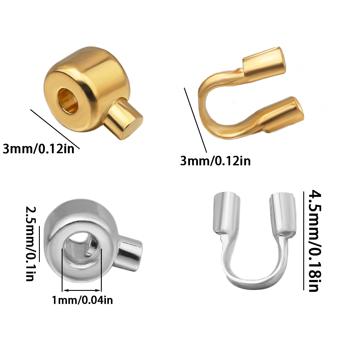 20 個の位置決めビーズ銅鋼ゴールドカラーワイヤープロテクタ - Jewelry Making Loops のレビューと価格