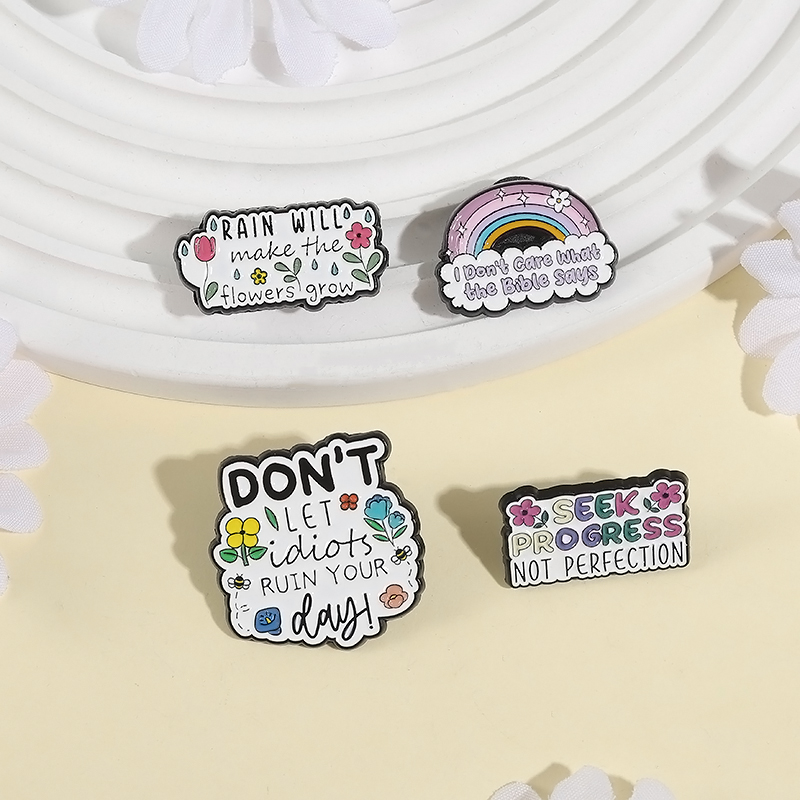 完璧ではなく進歩を求めるエナメルピン 雨が花を咲かせる ル・ - Jewelry Making Quotes のレビューと価格