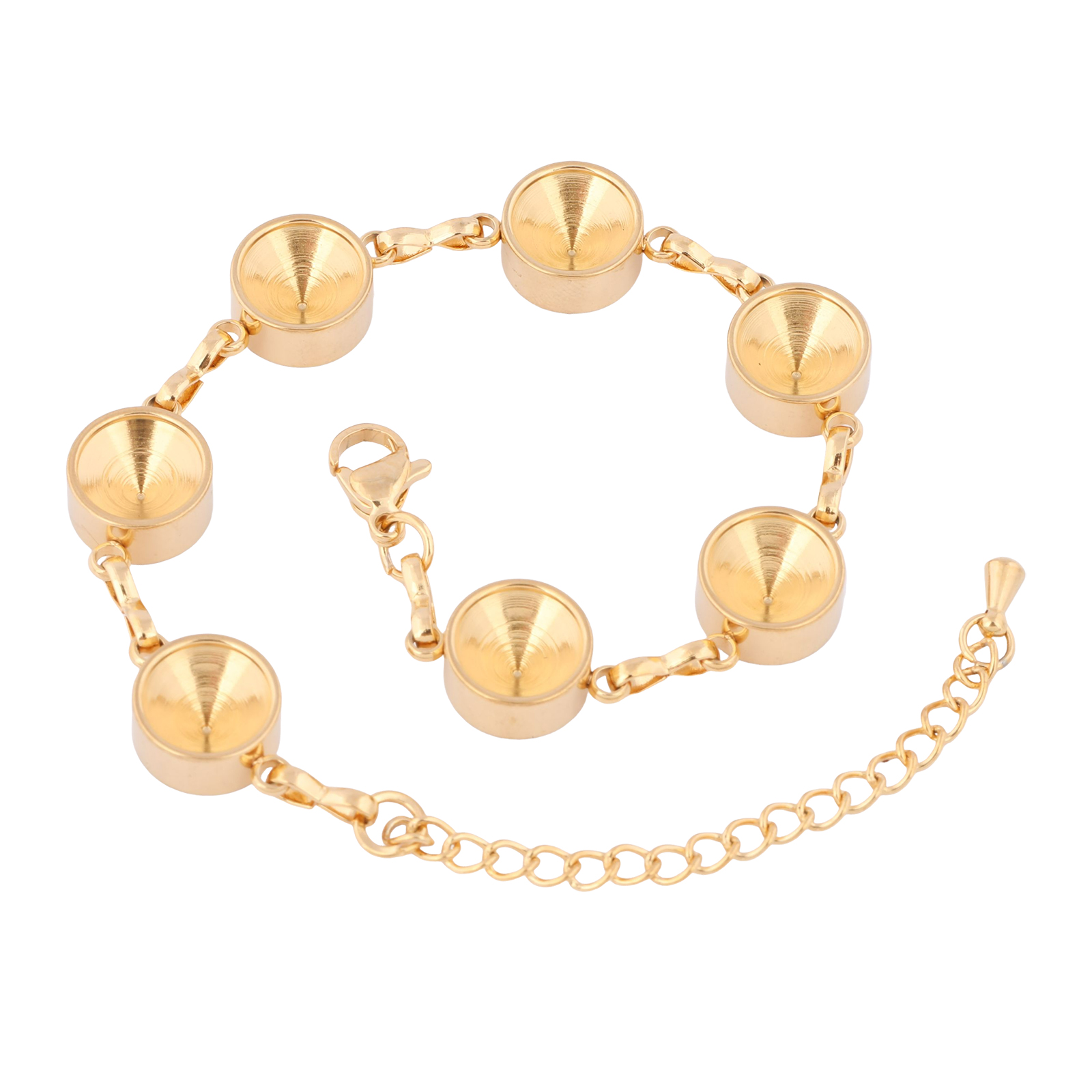 2 個ステンレス鋼ゴールドメッキブレスレットベース設定ブラン - Jewelry Making With Stones のレビューと価格