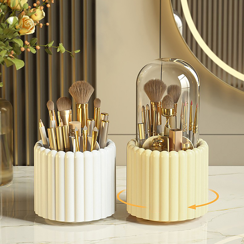 ふた付きの回転式メイクアップブラシホルダー、リップスティック - Jewelry Making Organizer のレビューと価格
