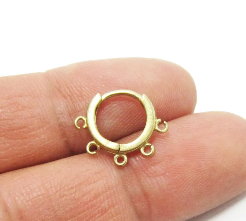 10個の真鍮イヤーフープ、ループ付きレバーバックイヤリング、 - Jewelry Making Loops のレビューと価格
