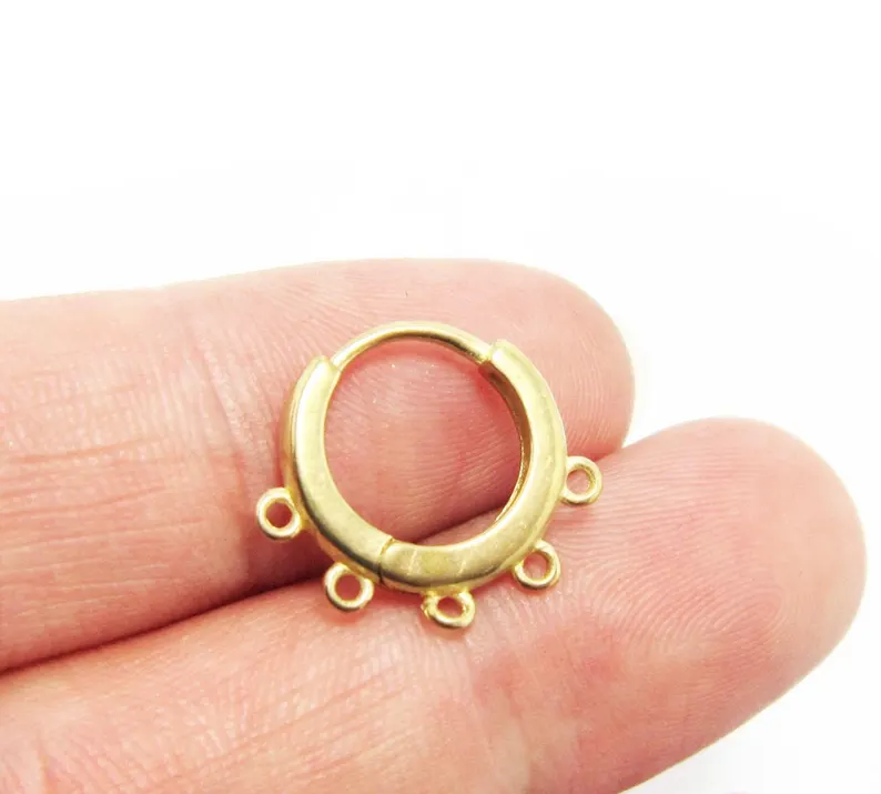 10個の真鍮イヤーフープ、ループ付きレバーバックイヤリング、 - Jewelry Making Loops のレビューと価格