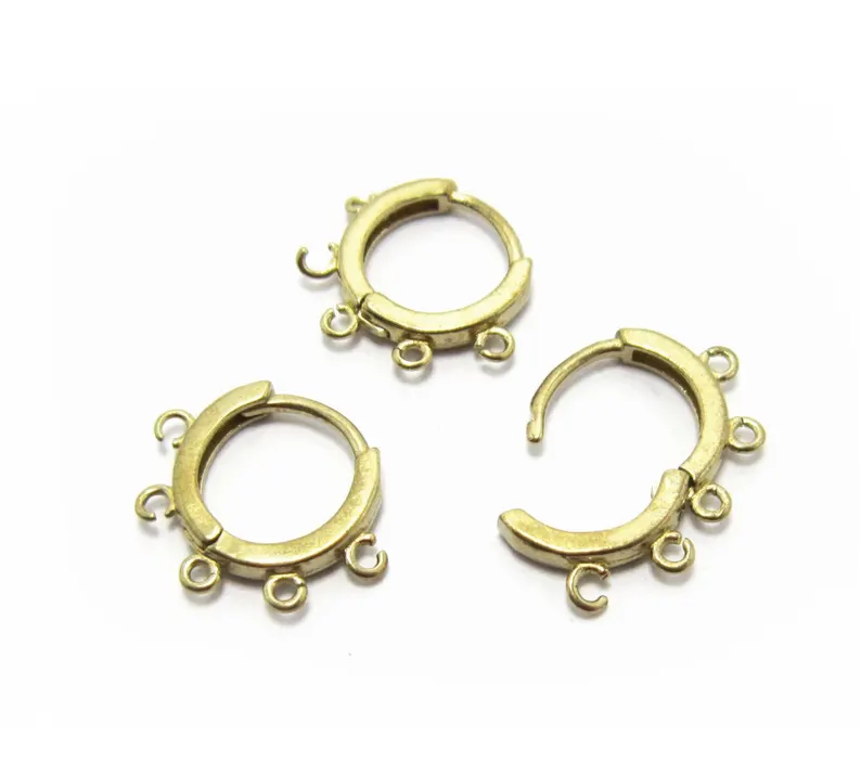10個の真鍮イヤーフープ、ループ付きレバーバックイヤリング、 - Jewelry Making Loops のレビューと価格