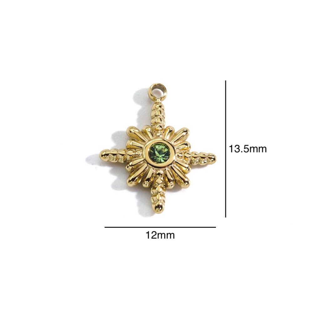 3つのステンレス鋼と8つの尖った星の石,チャーム,ペンダント - Jewelry Making With Stones のレビューと価格