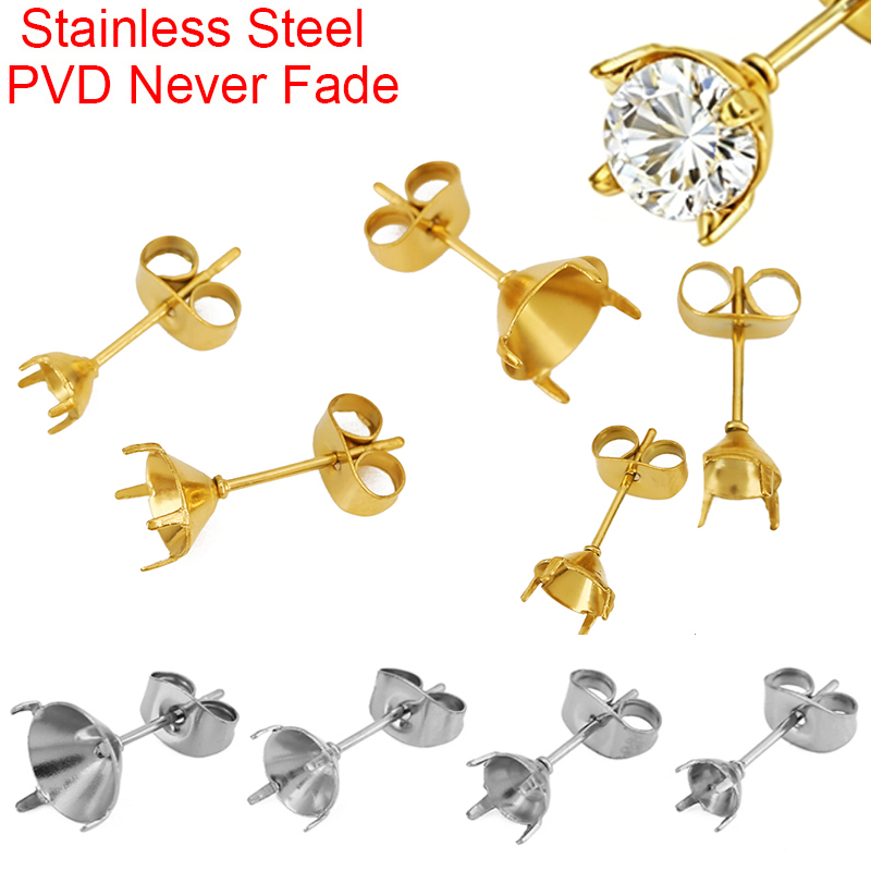 20個入りPVD加工ステンレスイヤリング用石留め具（5mm、 - Jewelry Making With Stones のレビューと価格
