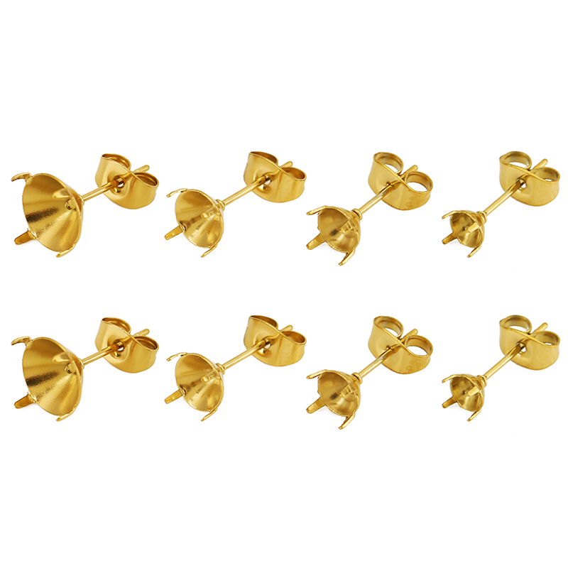 20個入りPVD加工ステンレスイヤリング用石留め具（5mm、 - Jewelry Making With Stones のレビューと価格