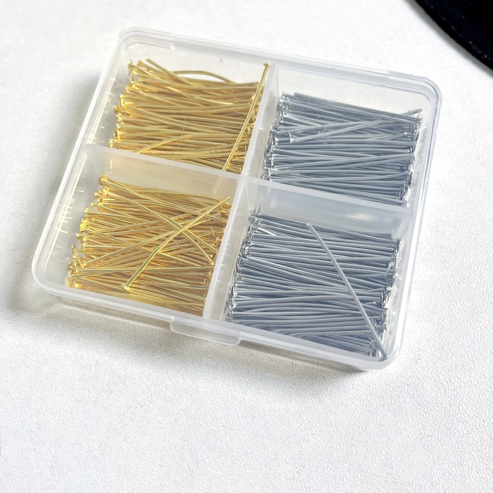 400個入り混合鉄製ヘッドピン 30mm フラットヘッド 鉄 - Jewelry Making Box のレビューと価格