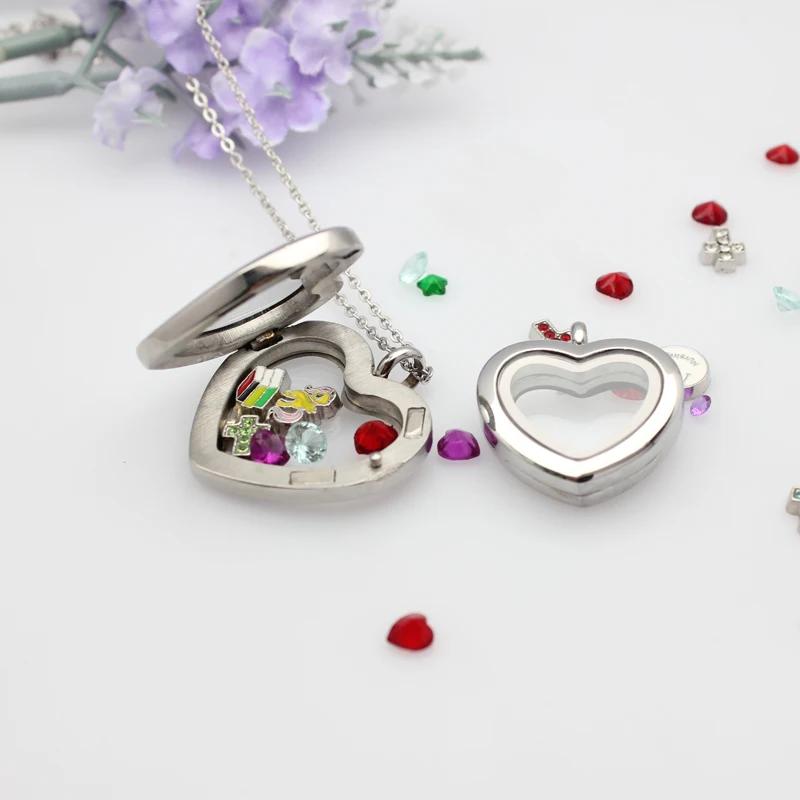 24mm 30mm ハート型フローティングロケットペンダント - Jewelry Making For Birthday Party のレビューと価格
