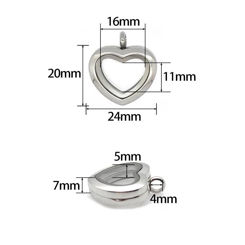 24mm 30mm ハート型フローティングロケットペンダント - Jewelry Making For Birthday Party のレビューと価格