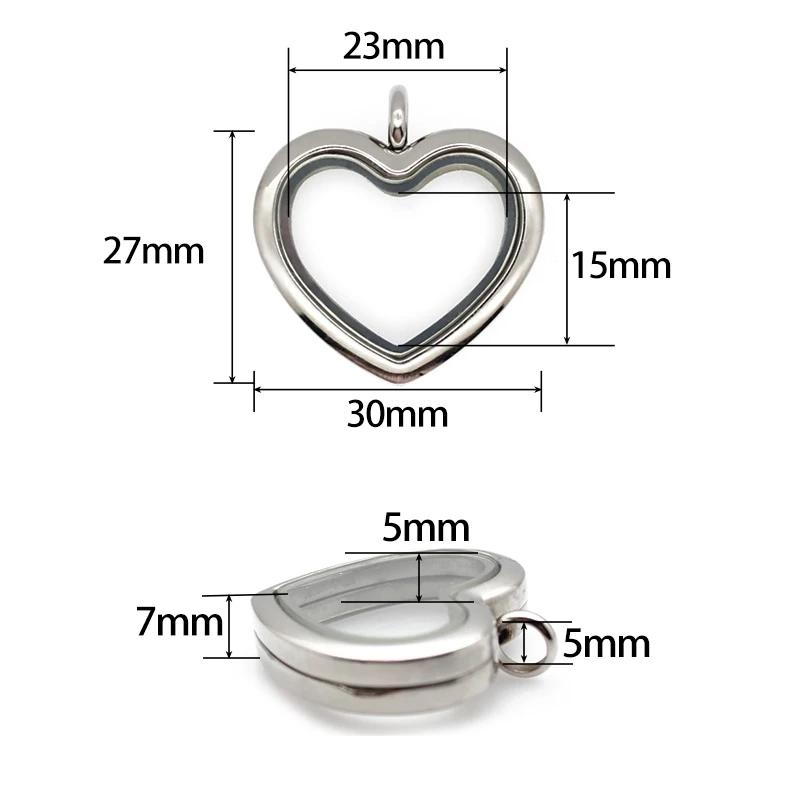 24mm 30mm ハート型フローティングロケットペンダント - Jewelry Making For Birthday Party のレビューと価格