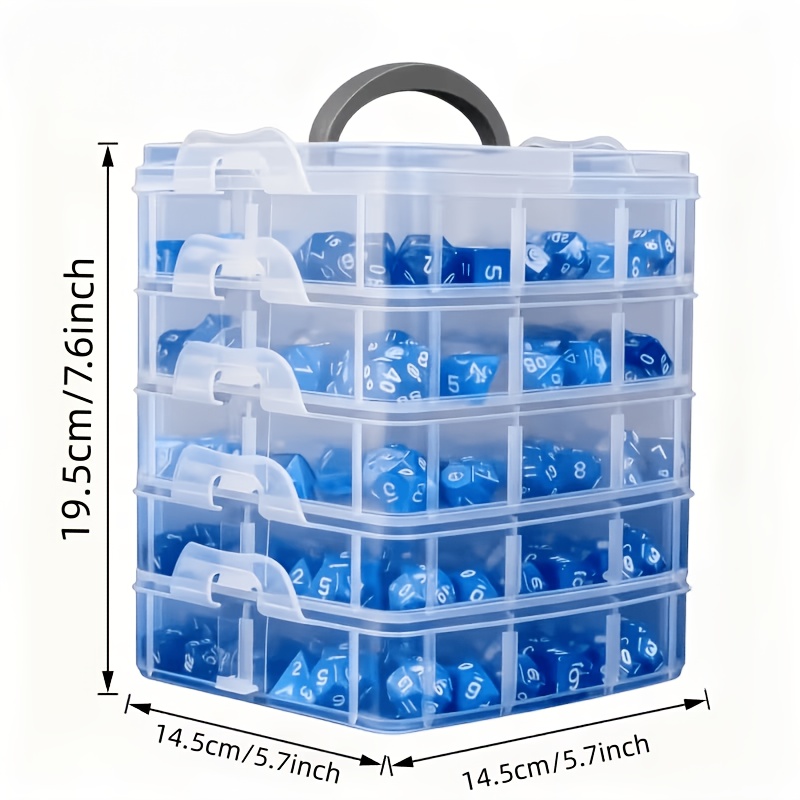 蓋とハンドル付きの5層透明収納ボックス、スナップ留めデザイン - Jewelry Making Organizer のレビューと価格