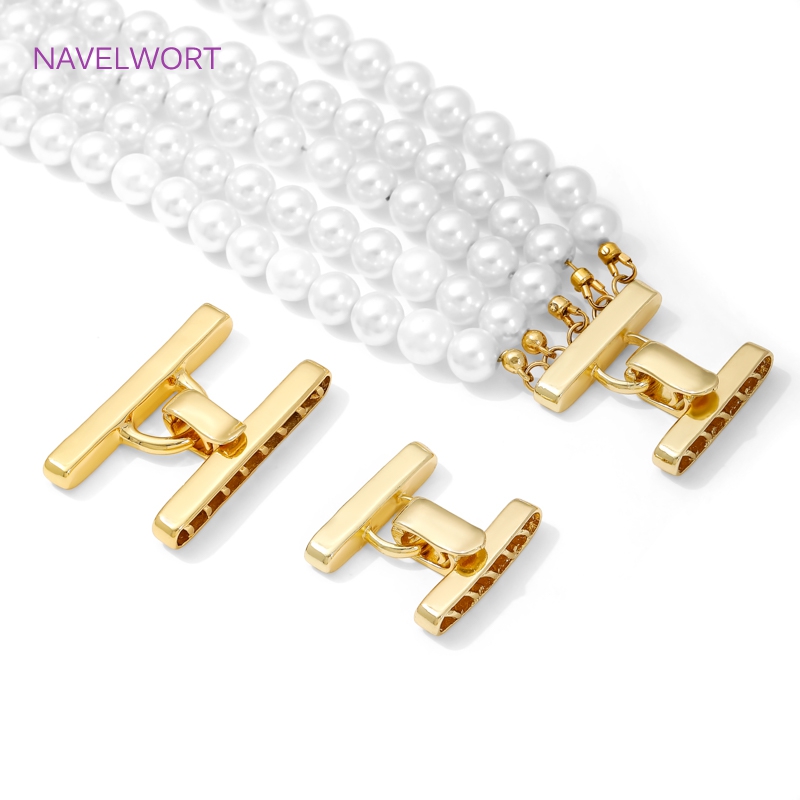 マルチストランドネックレスクラスプ 18K ゴールドメッキパ - Jewelry Making Beads のレビューと価格