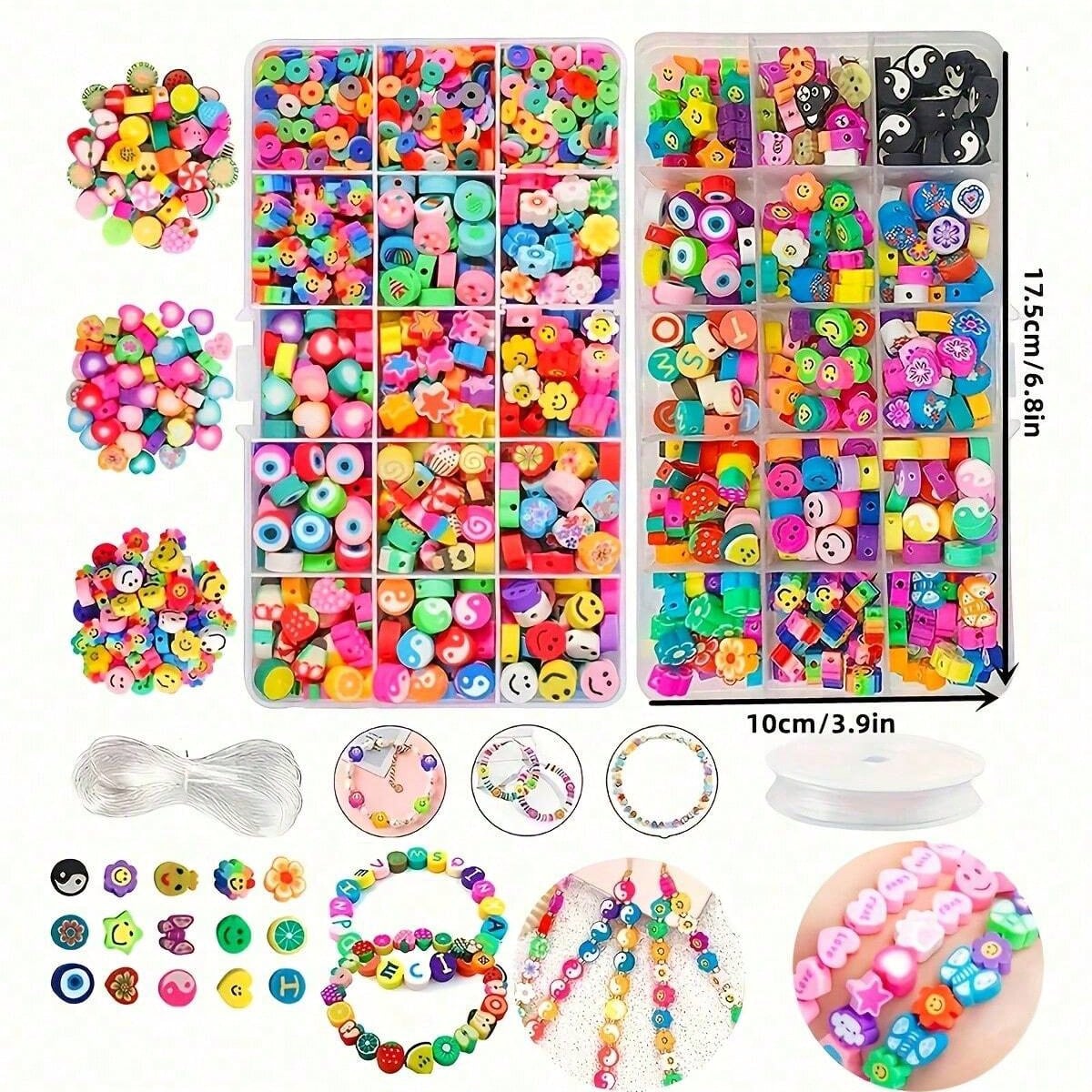 1450/1200/250個入りポリマークレイビーズセット、 - Jewelry Making Organizer のレビューと価格