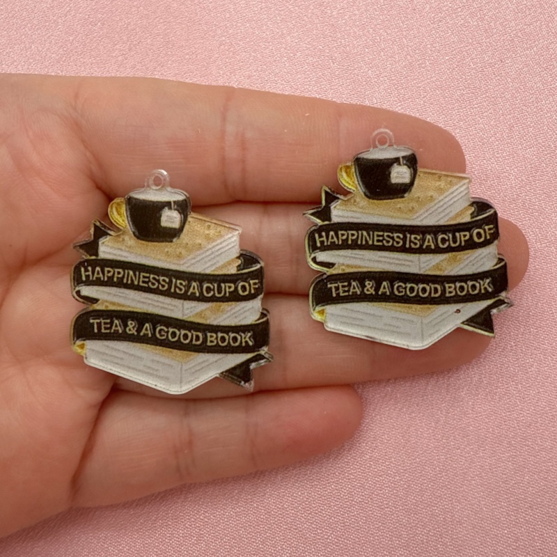 アクリルブックコーヒー引用ペンダント10個。 DIY ジュエ - Jewelry Making Quotes のレビューと価格