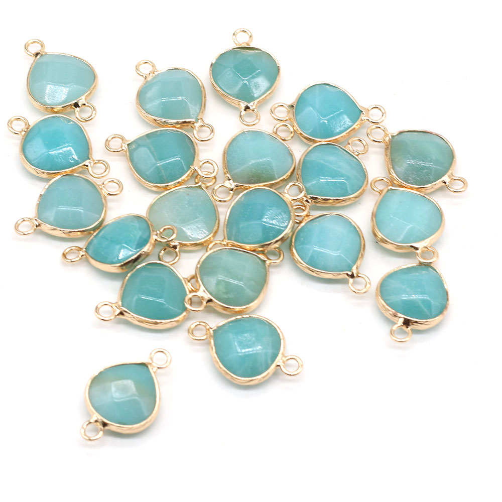 2 個天然石コネクタ脂肪水ドロップペンダントチャーム DIY - Jewelry Making With Stones のレビューと価格