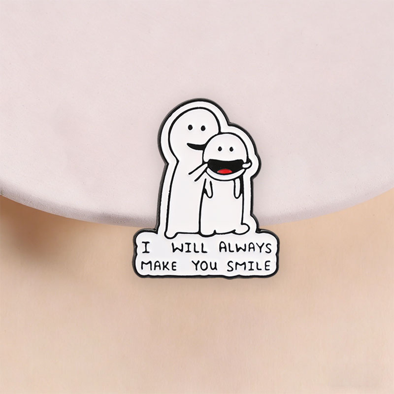 私はいつもあなたを笑顔にします エナメルバッジ 漫画 強制笑 - Jewelry Making Quotes のレビューと価格
