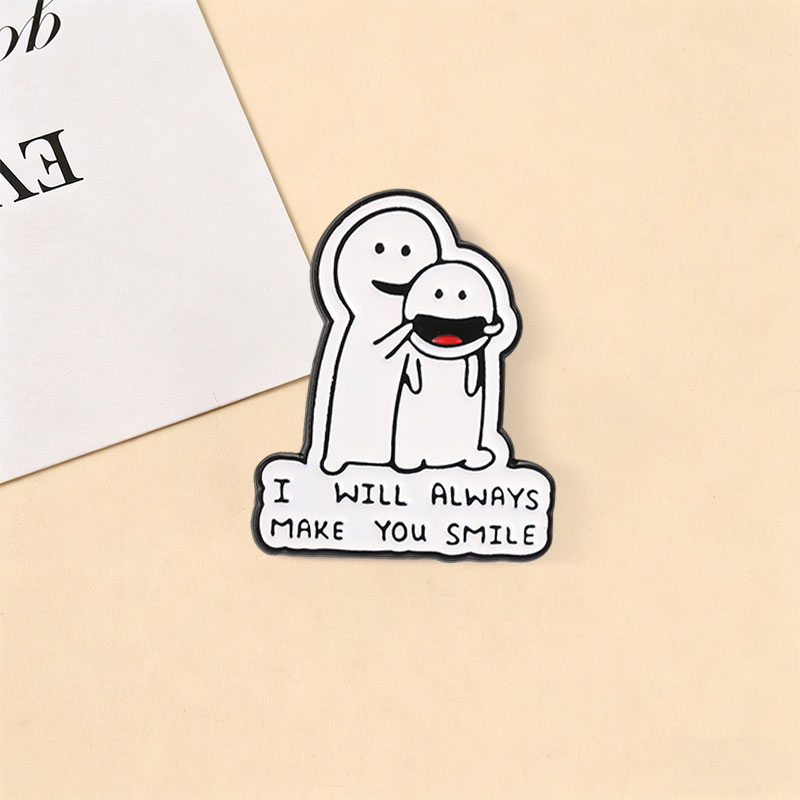 私はいつもあなたを笑顔にします エナメルバッジ 漫画 強制笑 - Jewelry Making Quotes のレビューと価格