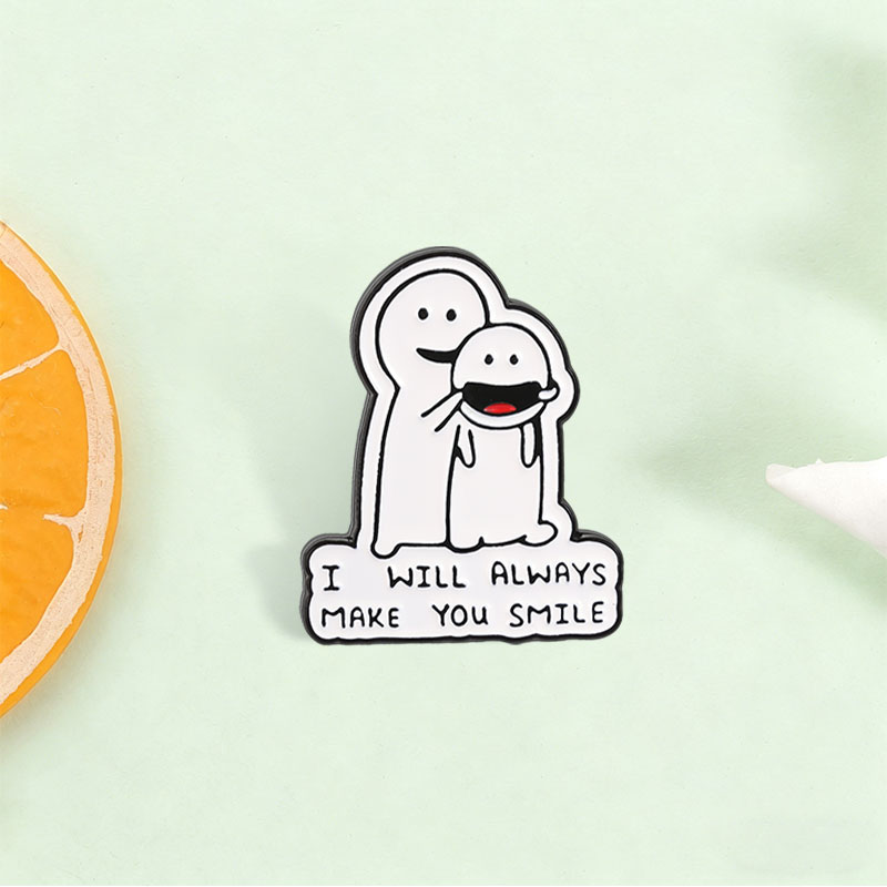 私はいつもあなたを笑顔にします エナメルバッジ 漫画 強制笑 - Jewelry Making Quotes のレビューと価格