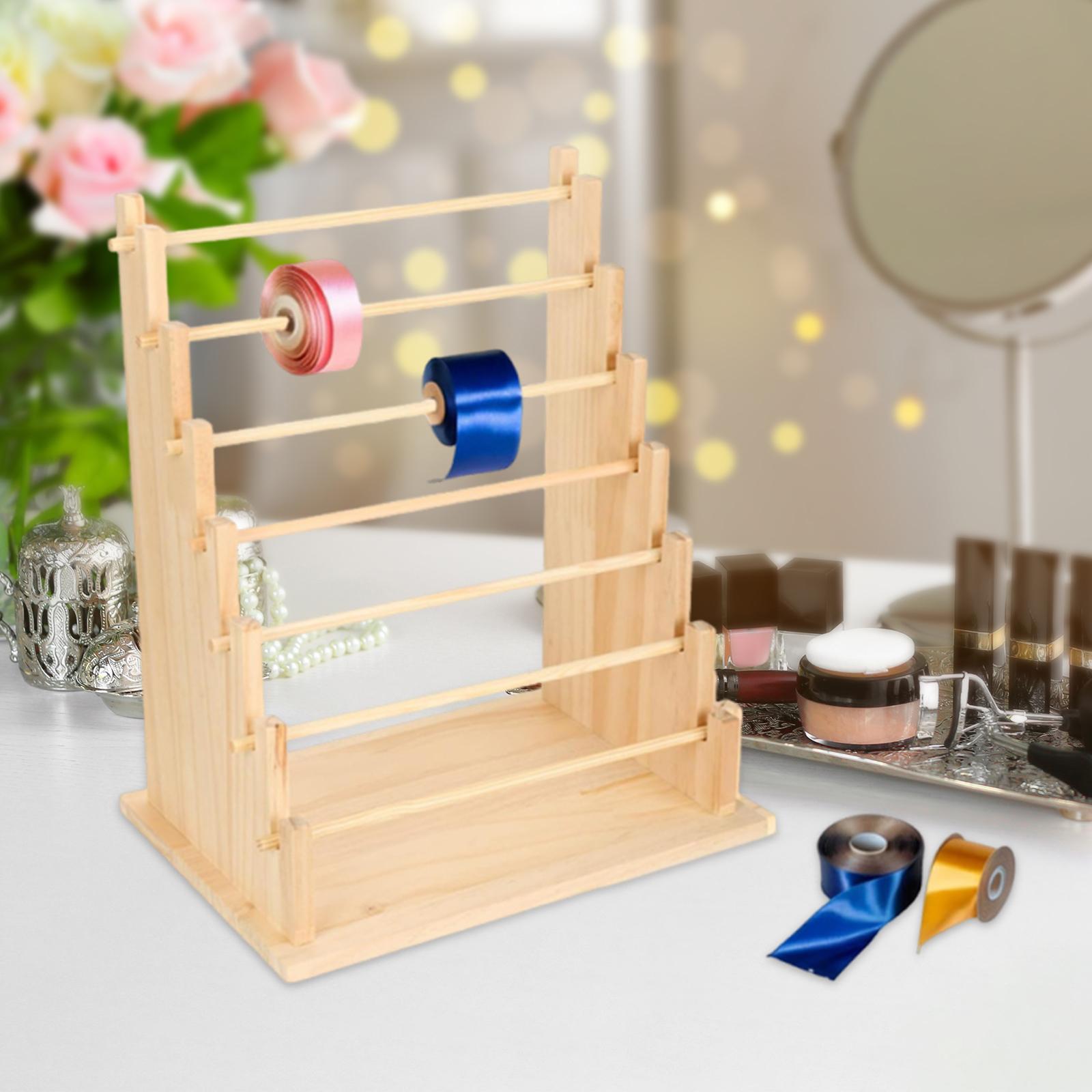 木製リボンオーガナイザーラック収納ホルダージュエリーディスプ - Jewelry Making Organizer のレビューと価格