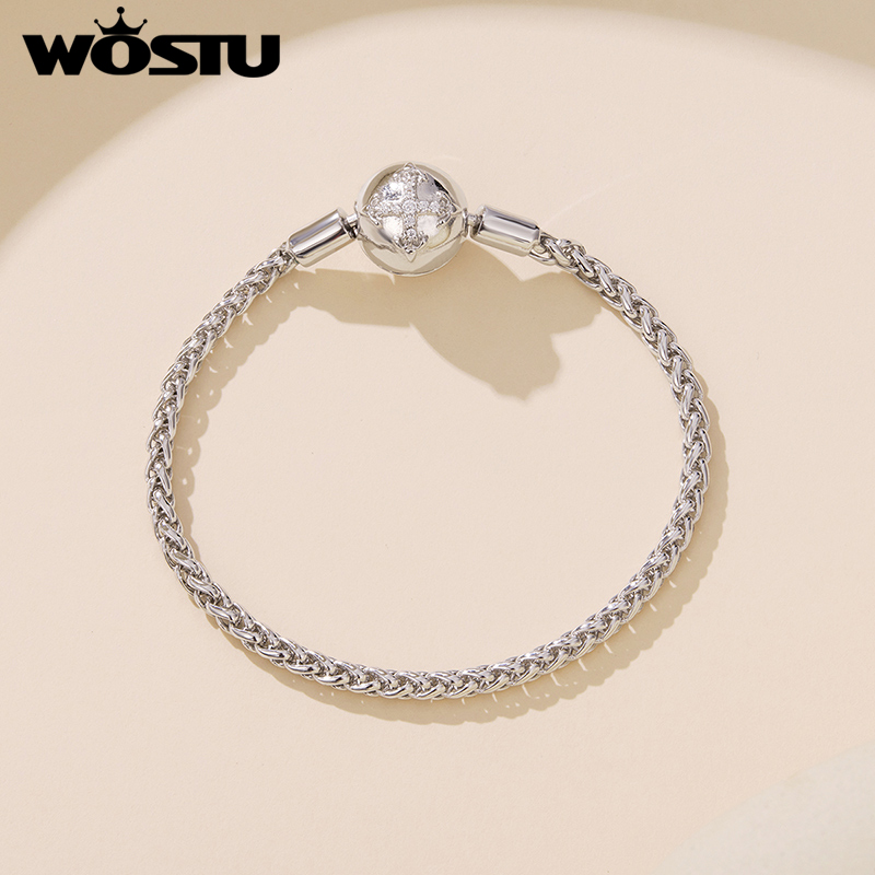 WOSTU プラチナメッキスパークリングジルコンクロスバング - Jewelry Making Singapore のレビューと価格