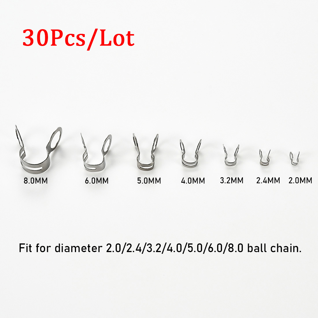 30 個のステンレス鋼ボールチェーンコネクタクラスプ 2.0 - Jewelry Making Loops のレビューと価格