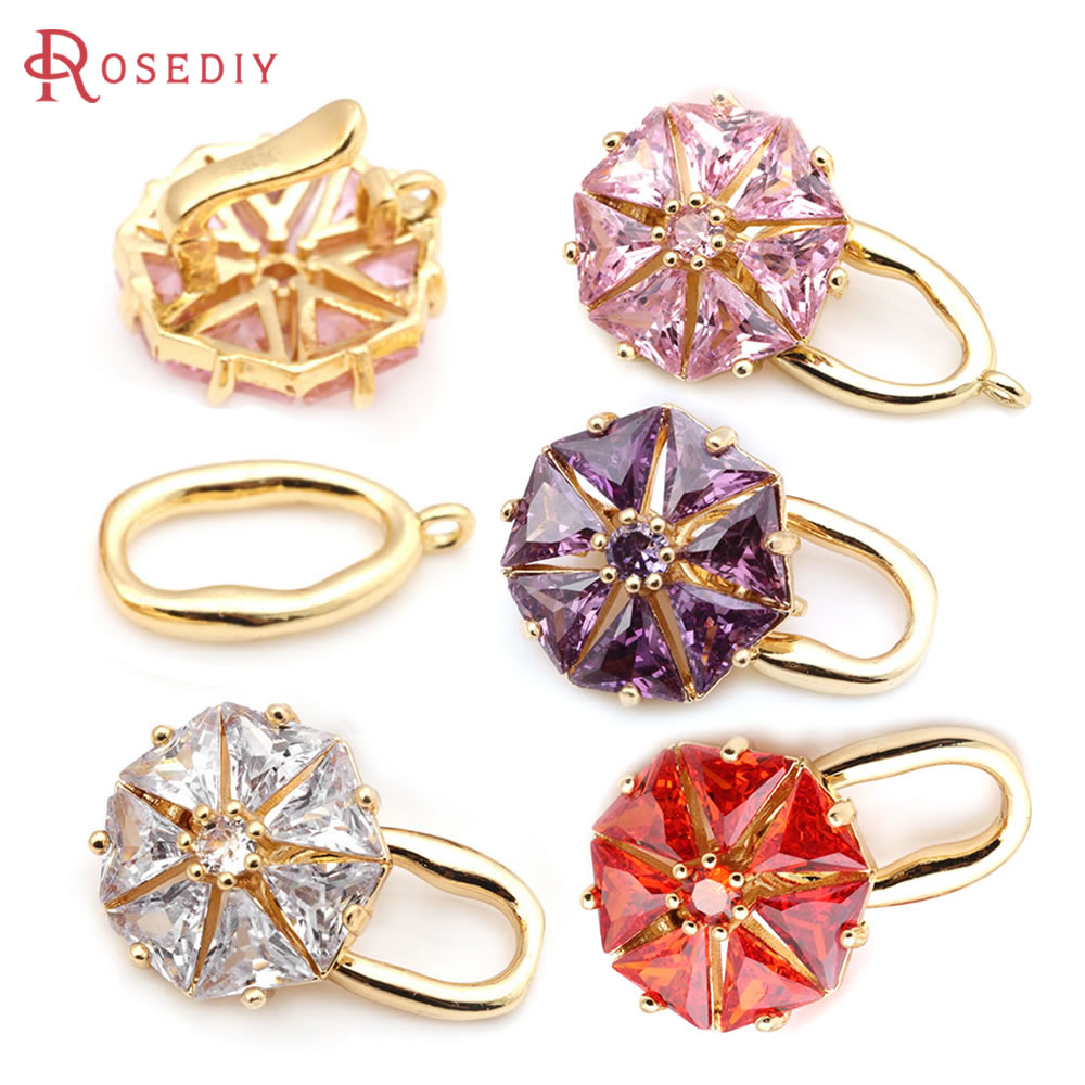 18K ゴールドカラー真鍮ジルコンフラワーボウノットコネクタ - Jewelry Making Knots For Clasps のレビューと価格